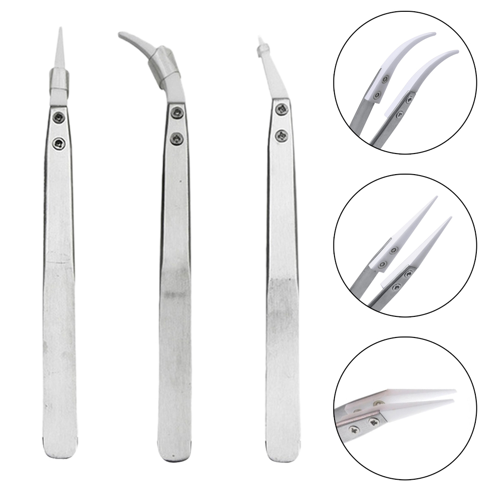 3 buah Pinset Ujung Keramik An - Electronics Repair Hobby ulasan dan harga